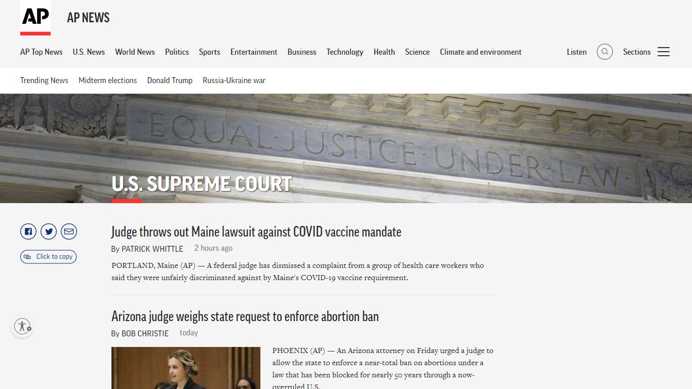 U.S. Supreme Court | Latest Updates | AP News